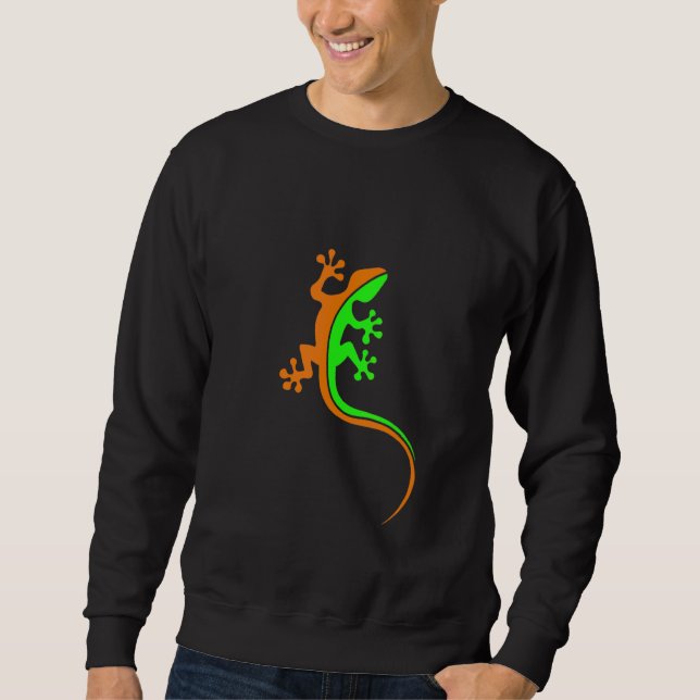 Cute Colourful Gecko Wildlife Lizard Sweatshirt (Front)