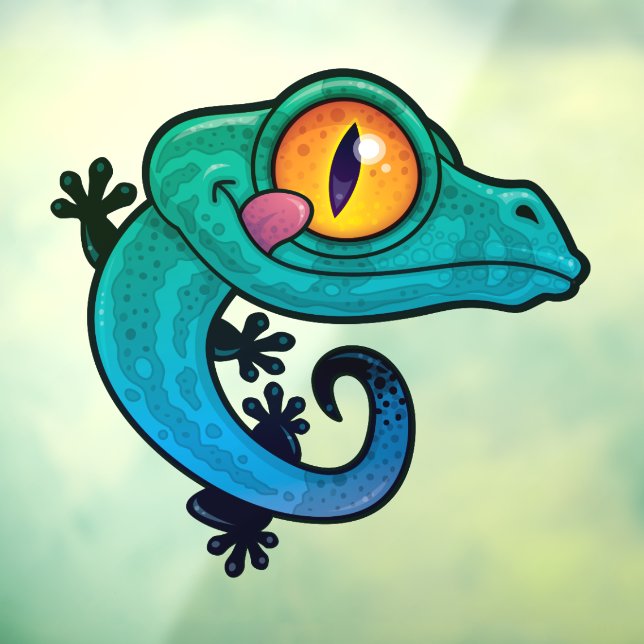 Cute Colourful Gecko Window Cling (Sheet 3)