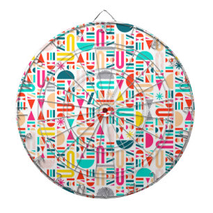 Cute colourful geometric forms patterns votive can dartboard