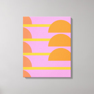 Cute Colourful Geometric Scandinavian Art Pink Canvas Print