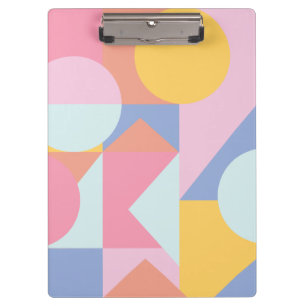 Cute Colourful Geometric Shapes Collage Artwork Clipboard