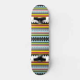 Cute colourful geometric stripes pattern Case-Mate Skateboard