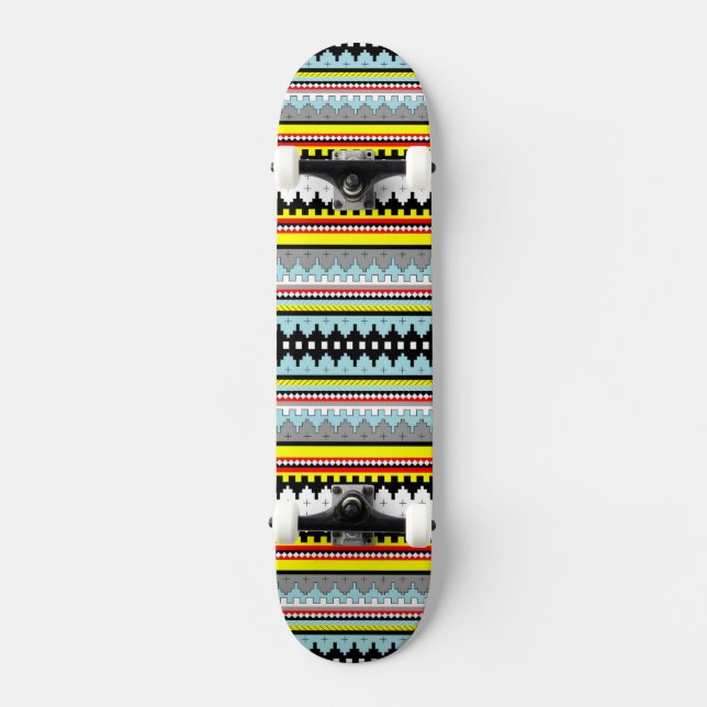 Cute colourful geometric stripes pattern Case-Mate Skateboard (Front)