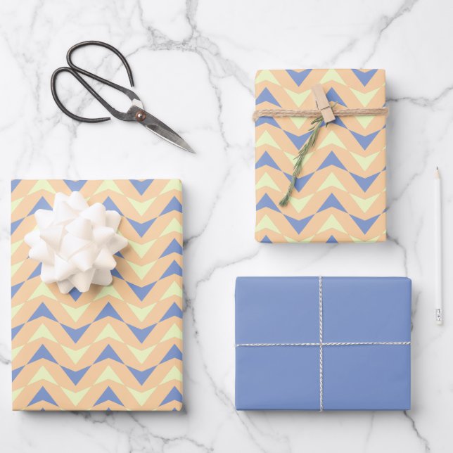 Cute Colourful Geometric Triangles Pattern  Wrapping Paper Sheet (Front)