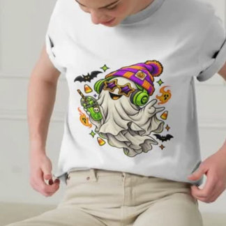Cute Colourful Ghost T-Shirt