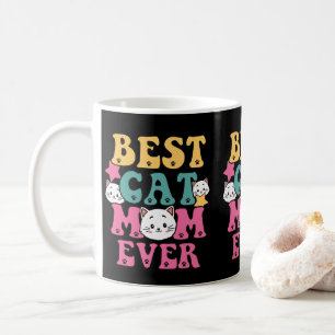 Cute Colourful Gift for Cat Lover Best Cat Mum Eve Coffee Mug