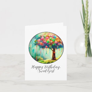 Cute Colourful Girl's Birthday Card
