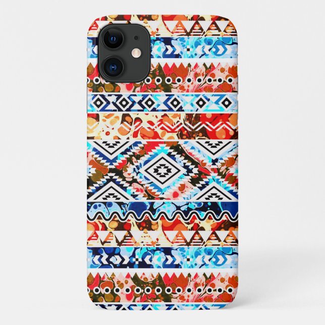Cute colourful girly aztec patterns Case-Mate iPhone case (Back)