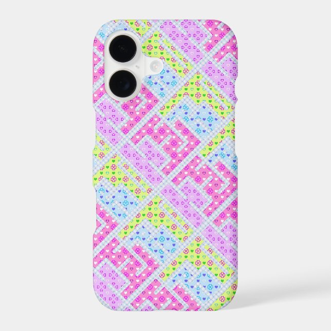 Cute colourful girly geometric graffiti patterns (Back)