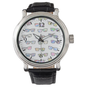 Cute colourful glasses patterns watch