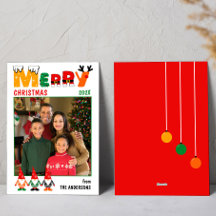 Cute Colourful Gnomes Merry Christmas One Photo