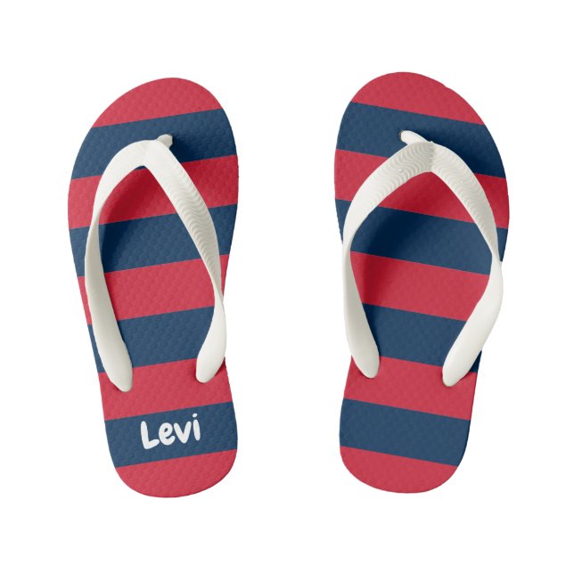 Cute Colourful Gradient Striped Pattern Kid's Flip Flops (Footbed)