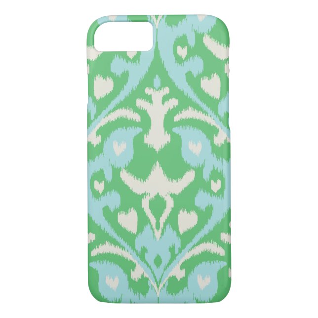 Cute colourful green turquoise ikat tribal pattern Case-Mate iPhone case (Back)
