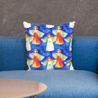 Cute Colourful Guardian Angels Blue Watercolor Kid