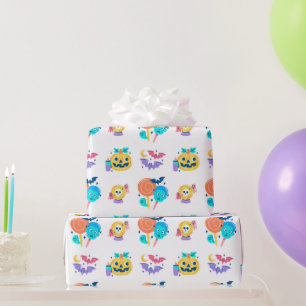 Cute Colourful Halloween Kids Party Gift Wrapping Paper