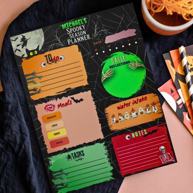 Cute Colourful Halloween Printable Planner for Kid Invitation (Creator Uploaded)