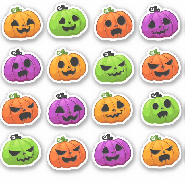 Cute colourful halloween pumpkins (Front)