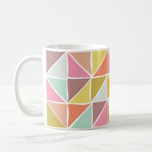 Cute Colourful Hand Drawn Geometric Pattern Coffee Mug (Left)