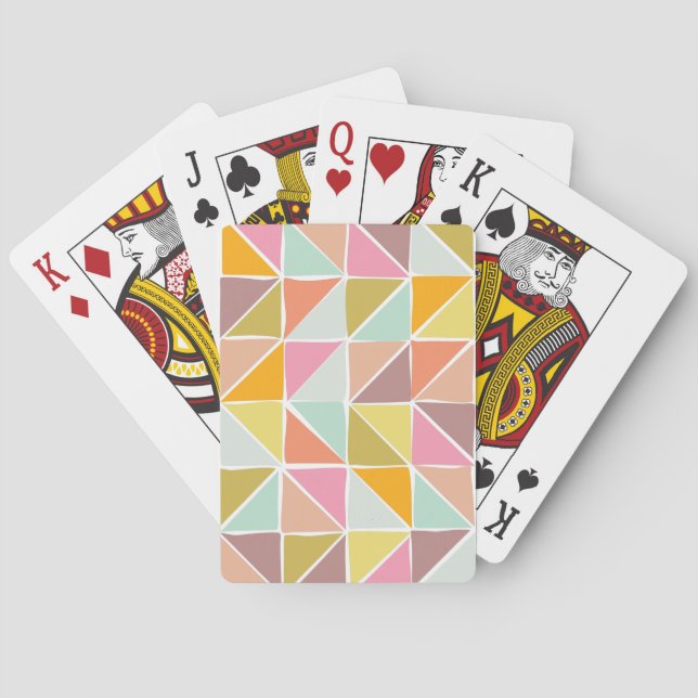 Cute Colourful Hand Drawn Geometric Pattern Playing Cards (Back)
