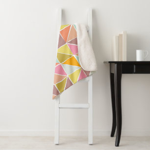 Cute Colourful Hand Drawn Geometric Pattern Sherpa Blanket
