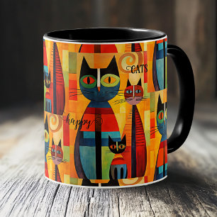Cute Colourful Happy Cats Coffee Mug