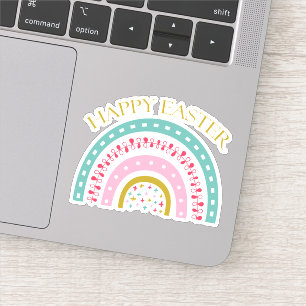 Cute Colourful Happy Easter Rainbow Vinyl Sticker
