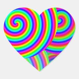Cute colourful happy rainbow heart sticker