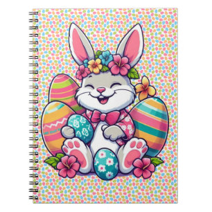 Cute, & colourful Hawaiian/tropical Easter bunny Notebook