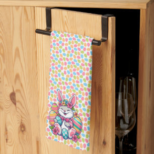 Cute, & colourful Hawaiian/tropical Easter bunny Tea Towel