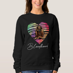 Cute Colourful Heart Bloodhound Dog Sweatshirt