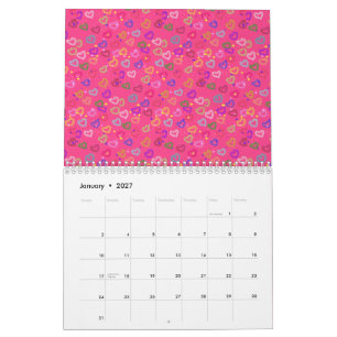 Cute Colourful Heart Calendar