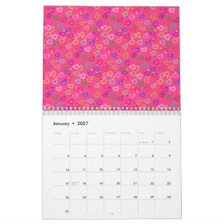 Cute Colourful Heart Calendar