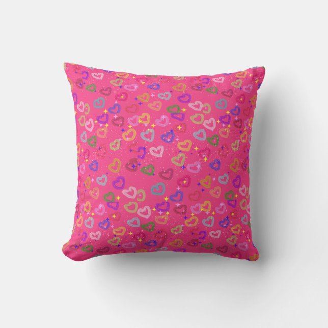 Cute Colourful Heart  Cushion (Front)