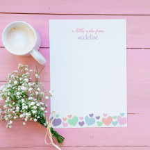 Cute Colourful Heart Girly Script Vertical