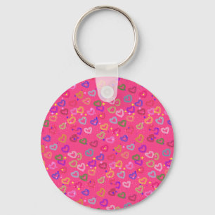 Cute Colourful Heart Key Ring