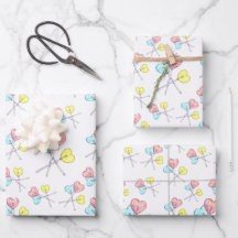 cute colourful heart lollipops