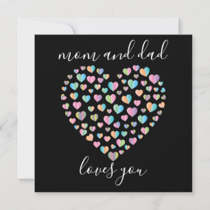 Cute Colourful Heart Pattern Holiday Card