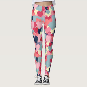 Cute Colourful Heart Pattern Leggings