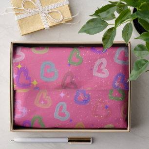 Cute Colourful Heart Tissue Paper