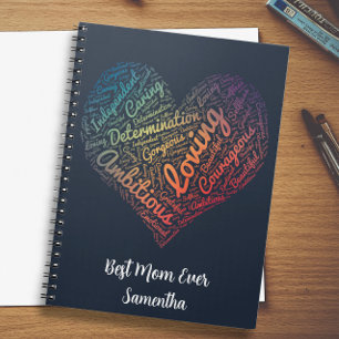 Cute Colourful Heart Words Notebook for moms & kid