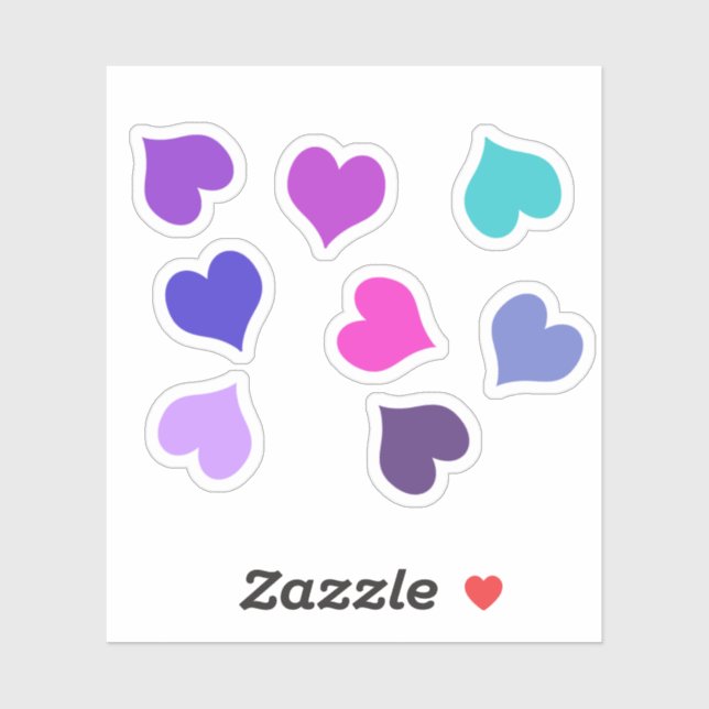 Cute colourful hearts (Sheet)