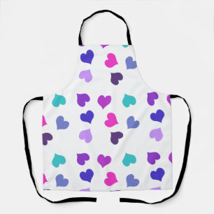 Cute colourful hearts apron