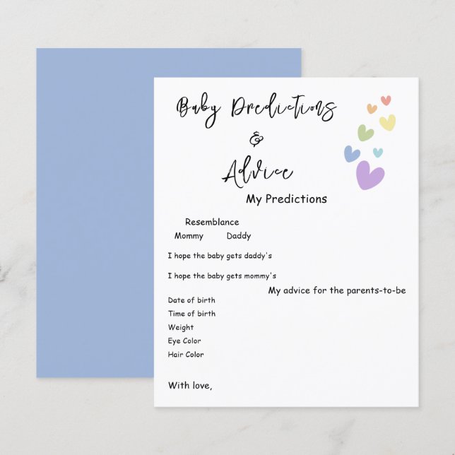 Cute & Colourful Hearts Baby Shower Game Flyer (Front/Back)