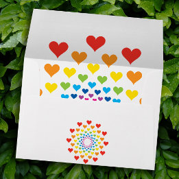 Cute colourful hearts envelope
