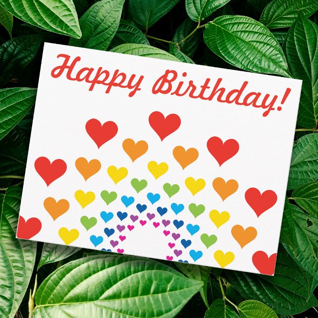 Cute Colourful hearts - Happy Birthday Postcard (Creator Uploaded)