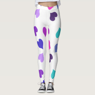 Cute colourful hearts leggings