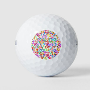 Cute colourful hearts patterns Case-Mate iPhone ca Golf Balls