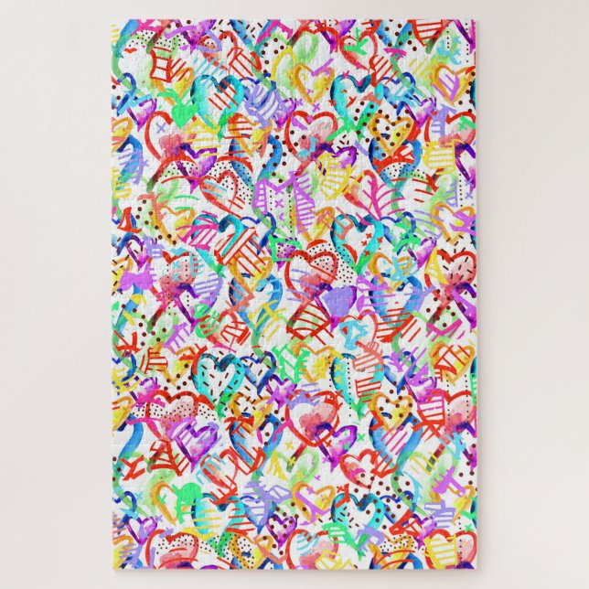 Cute colourful hearts patterns Case-Mate iPhone ca Jigsaw Puzzle (Vertical)