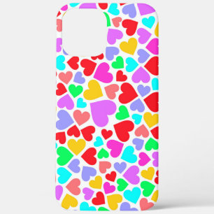Cute colourful hearts patterns iPhone 12 pro max case