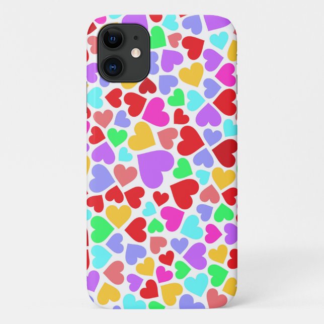 Cute colourful hearts patterns Case-Mate iPhone case (Back)